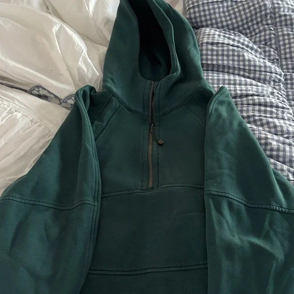 Green Quarter zip Hoodie - Picture 1 of 2